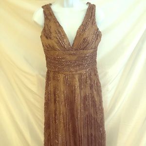 David Meister copper lace dress